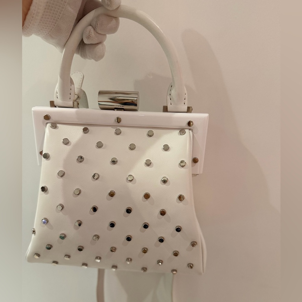 Perrin White Studded Mini Bag